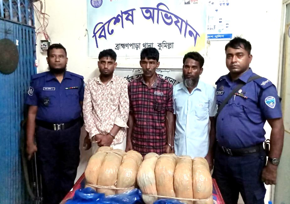 কুমিল্লায় ১৪ কেজি গাঁজা সহ ৩ জন গ্রেফতার